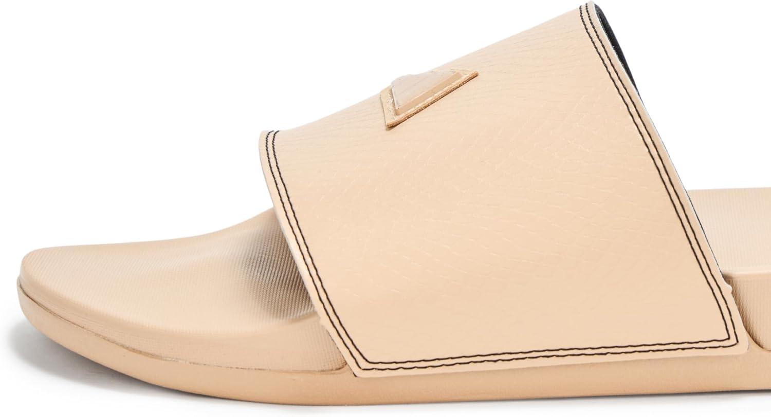 imageadidas Mens Adilette Comfort Slide Casual Sandals Casual WhiteWarm SandstoneWarm SandstoneBlack