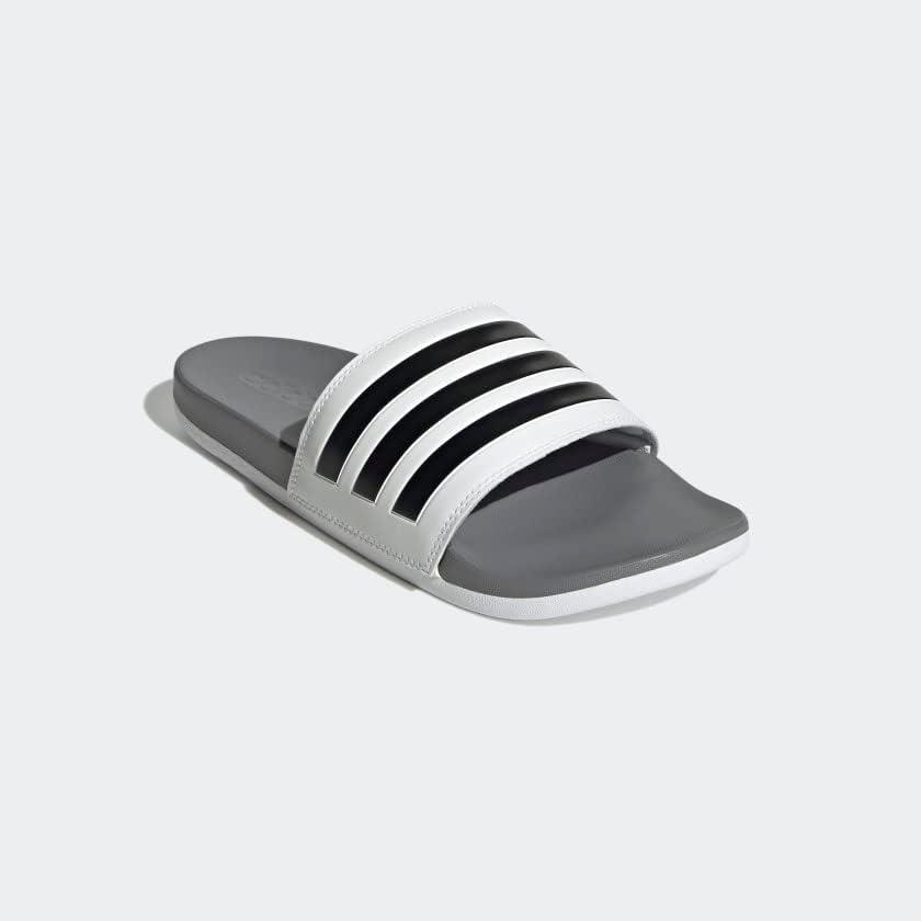 imageadidas Mens Adilette Comfort Slide Casual Sandals Casual WhiteWhiteCore BlackGrey Three