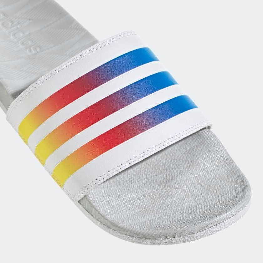 imageadidas Mens Adilette Comfort Slide Casual Sandals Casual WhiteWhiteGlory BlueWhite