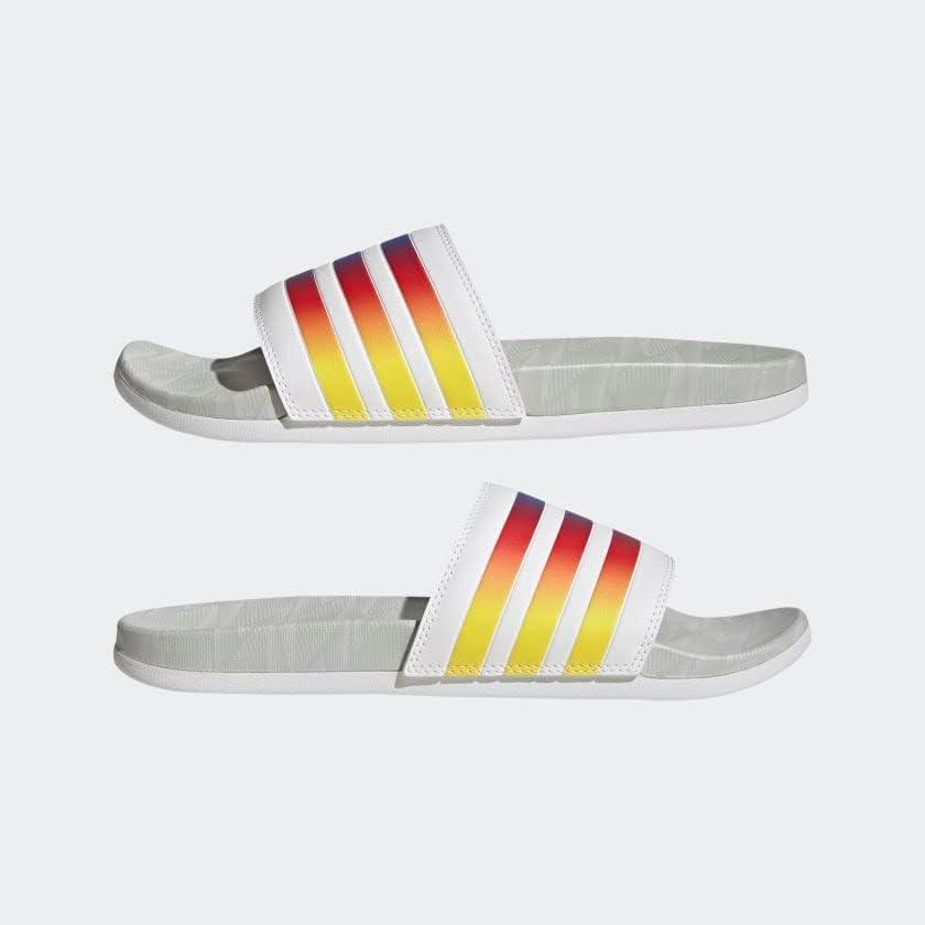 imageadidas Mens Adilette Comfort Slide Casual Sandals Casual WhiteWhiteGlory BlueWhite