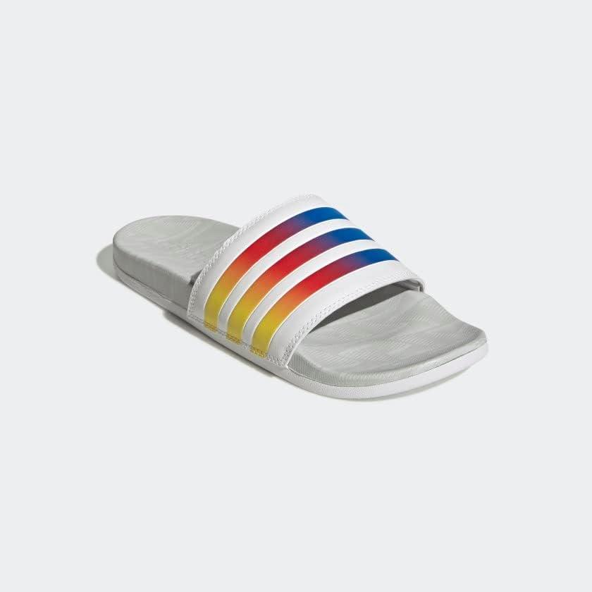 imageadidas Mens Adilette Comfort Slide Casual Sandals Casual WhiteWhiteGlory BlueWhite