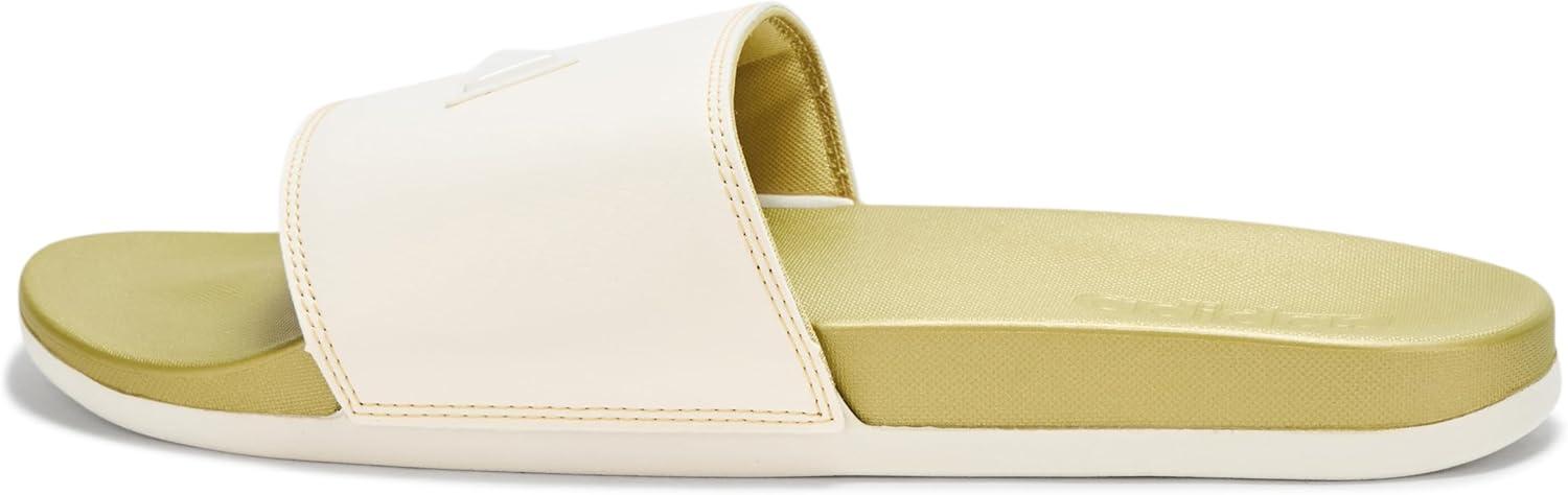 imageadidas Mens Adilette Comfort Slide Casual Sandals Casual WhiteWhiteWhiteGold Metallic