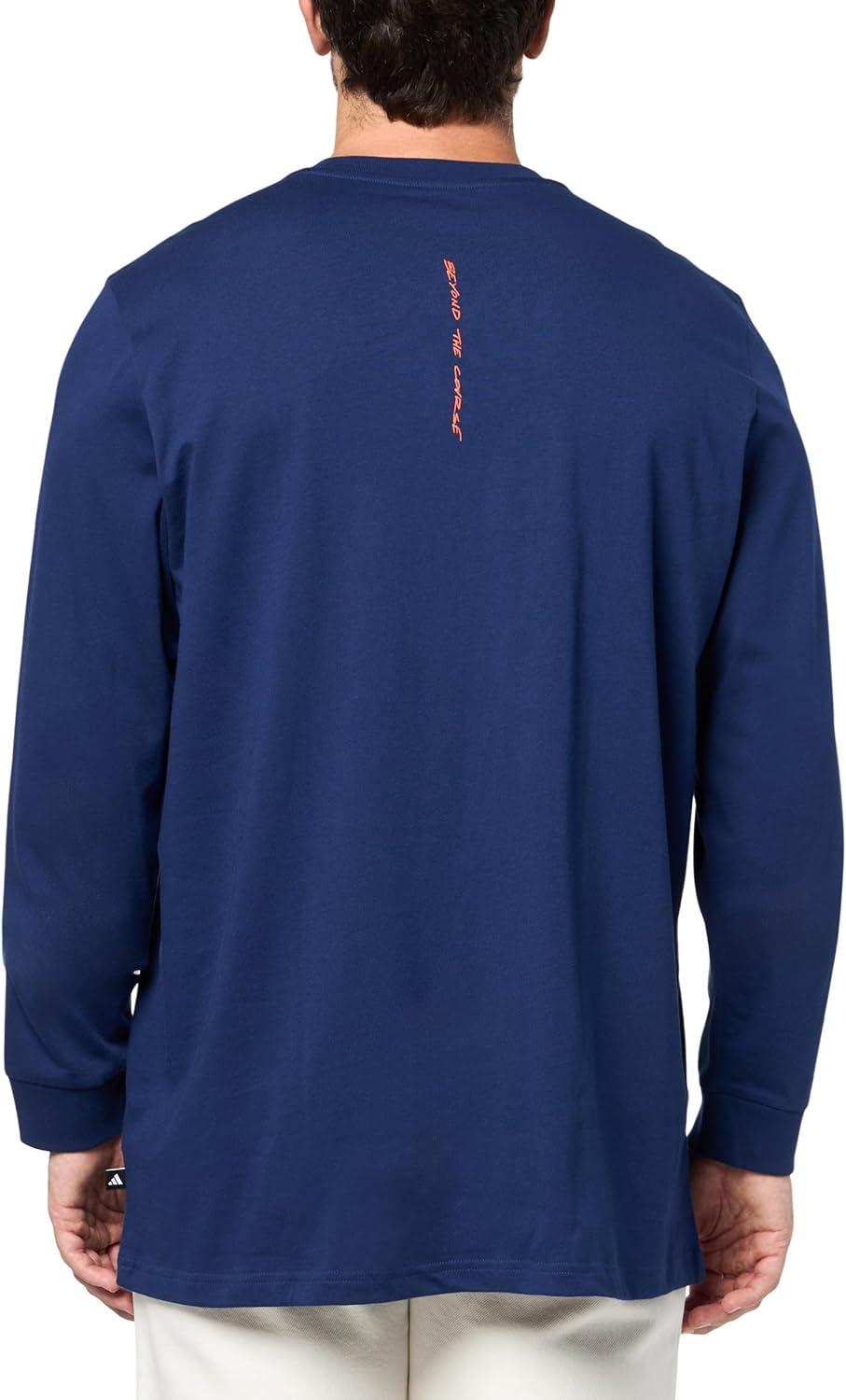imageadidas Mens Beyond Graphic Long Sleeve TShirtDark Blue