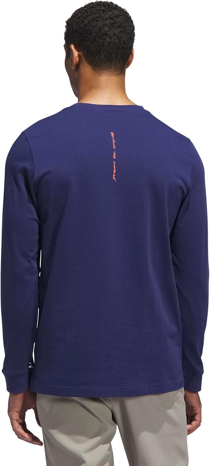 imageadidas Mens Beyond Graphic Long Sleeve TShirtDark Blue