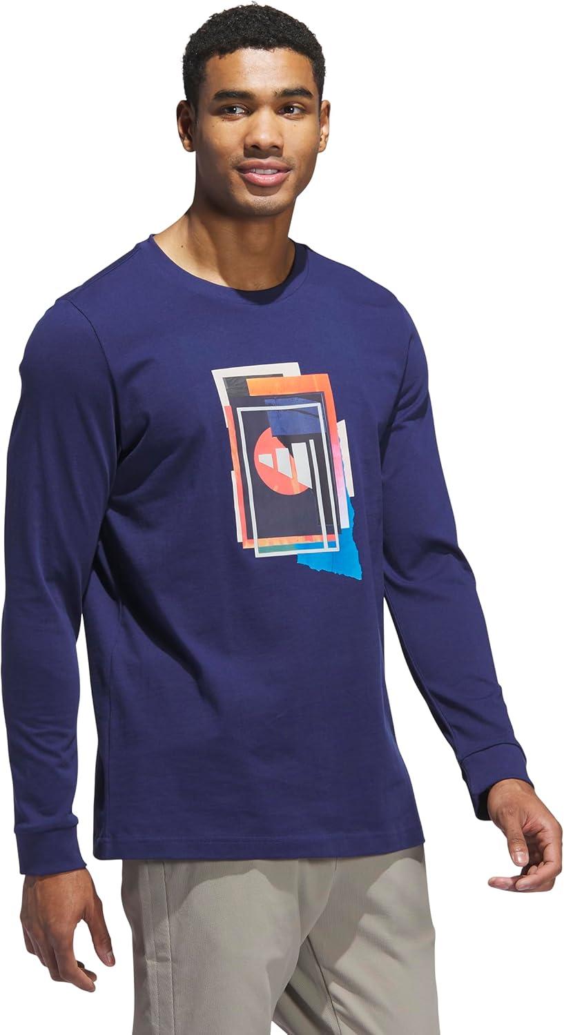 imageadidas Mens Beyond Graphic Long Sleeve TShirtDark Blue