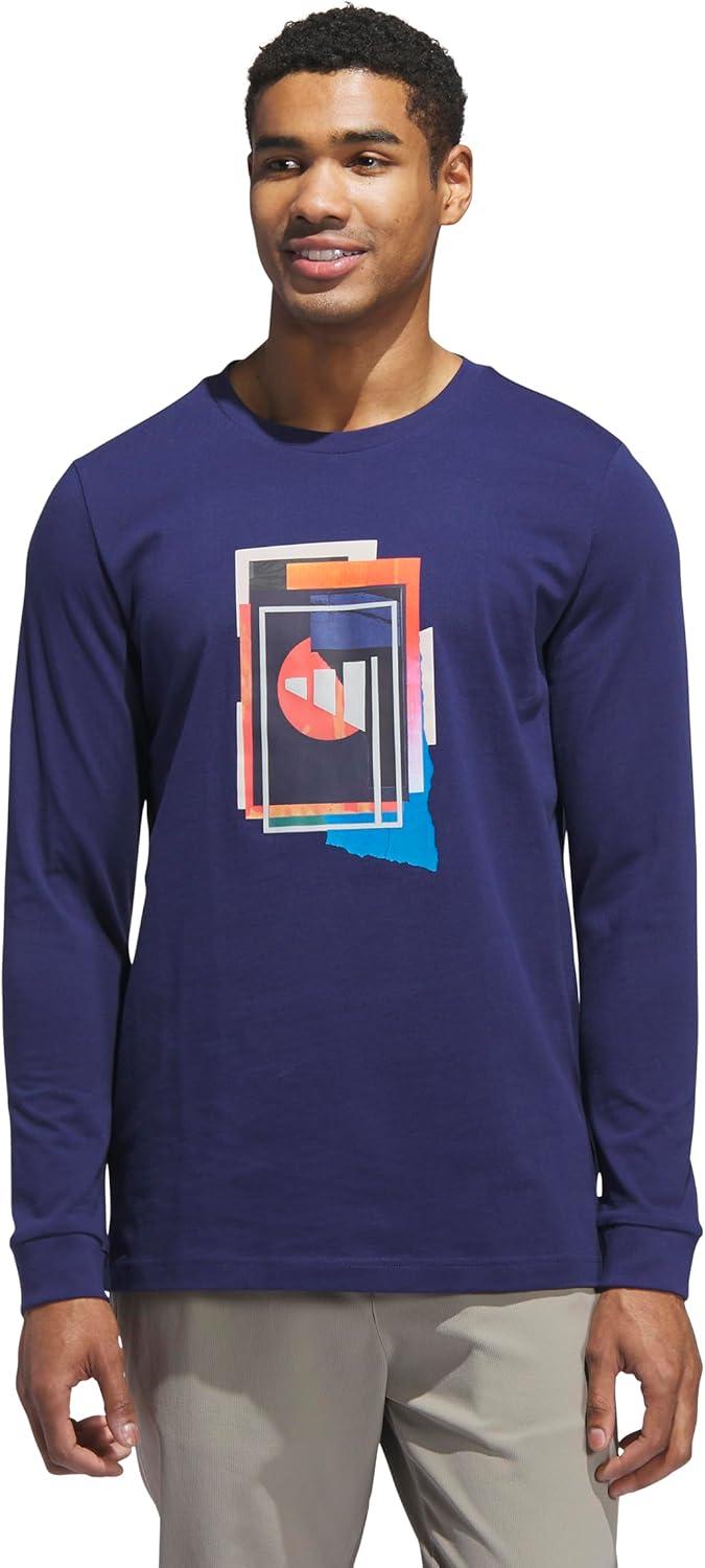 imageadidas Mens Beyond Graphic Long Sleeve TShirtDark Blue