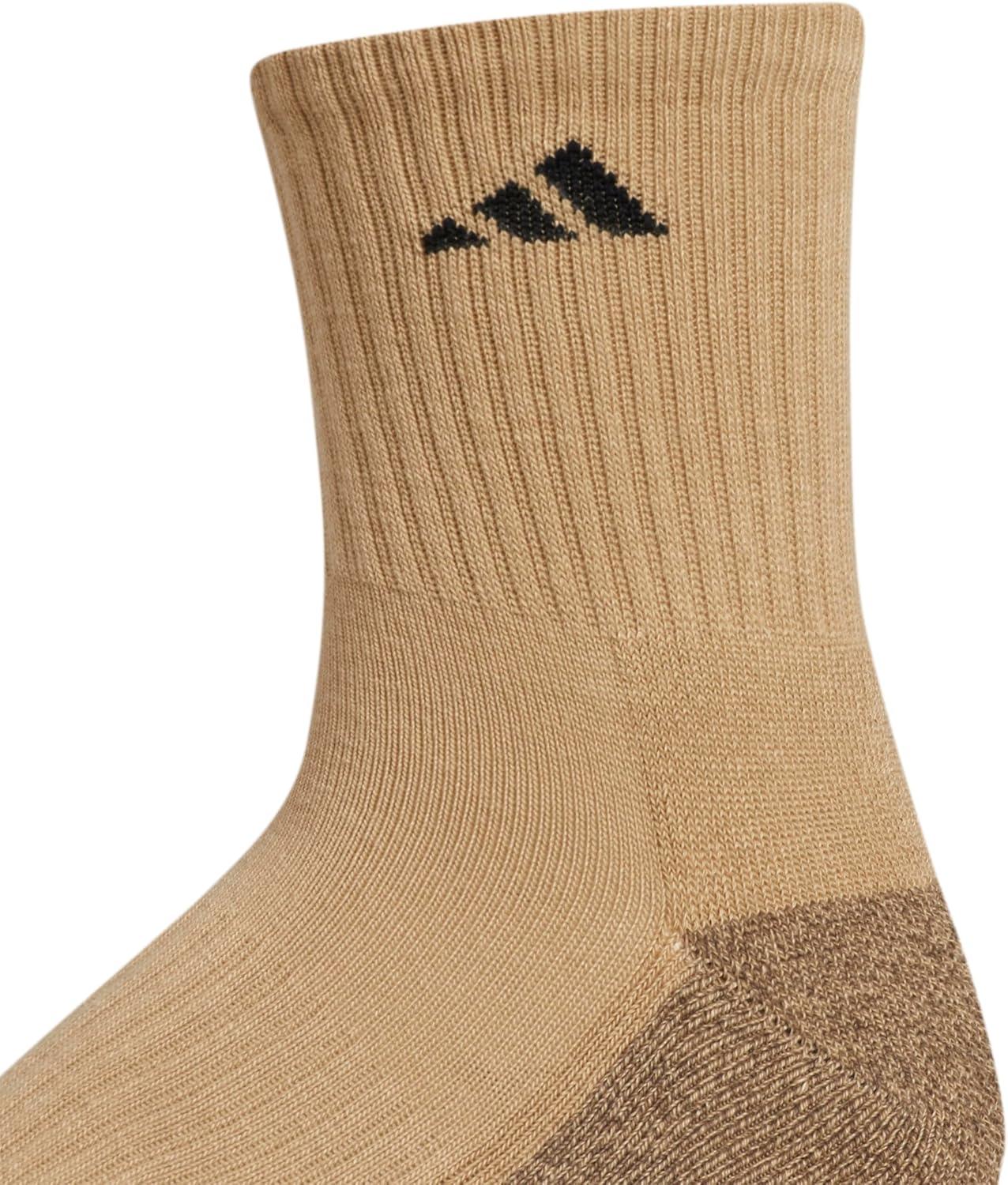 imageadidas Mens Cushioned X 3 MidCrew Socks 3PairBeige ToneBlanch CargoBlack