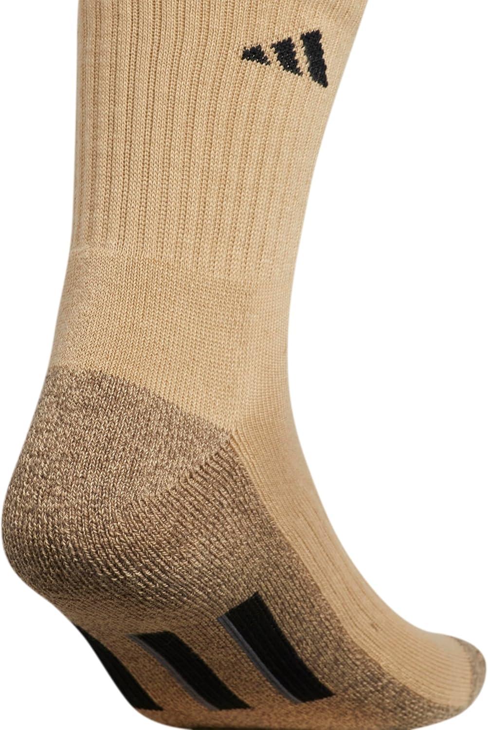 imageadidas Mens Cushioned X 3 MidCrew Socks 3PairBeige ToneBlanch CargoBlack