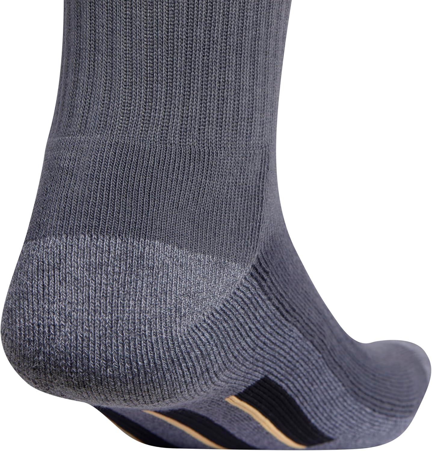 imageadidas Mens Cushioned X 3 MidCrew Socks 3PairOnix GreyClear Onix GreyAcid Orange