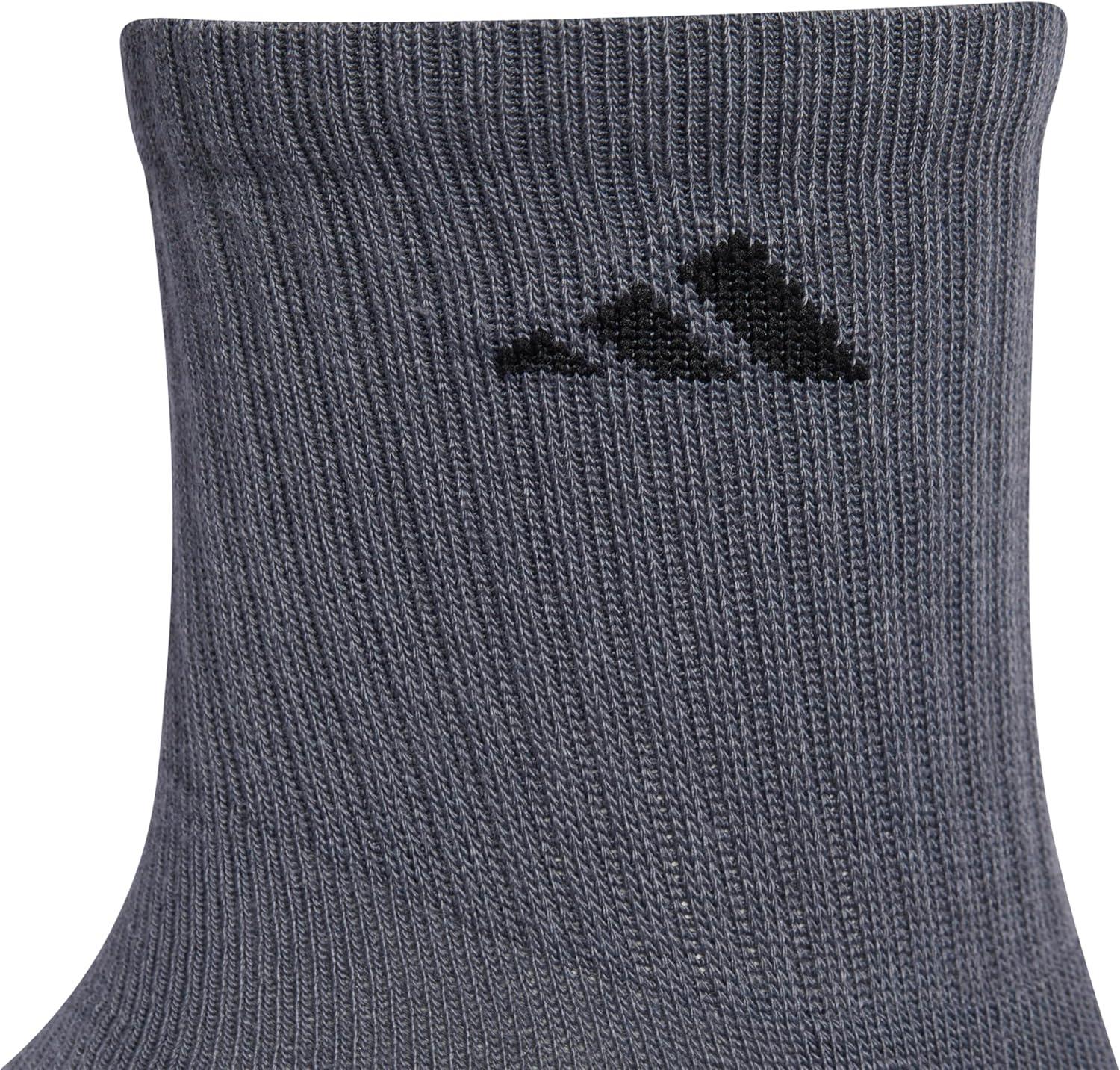 imageadidas Mens Cushioned X 3 MidCrew Socks 3PairOnix GreyClear Onix GreyAcid Orange