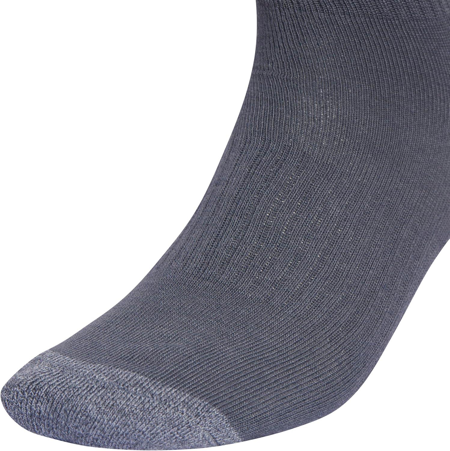 imageadidas Mens Cushioned X 3 MidCrew Socks 3PairOnix GreyClear Onix GreyAcid Orange