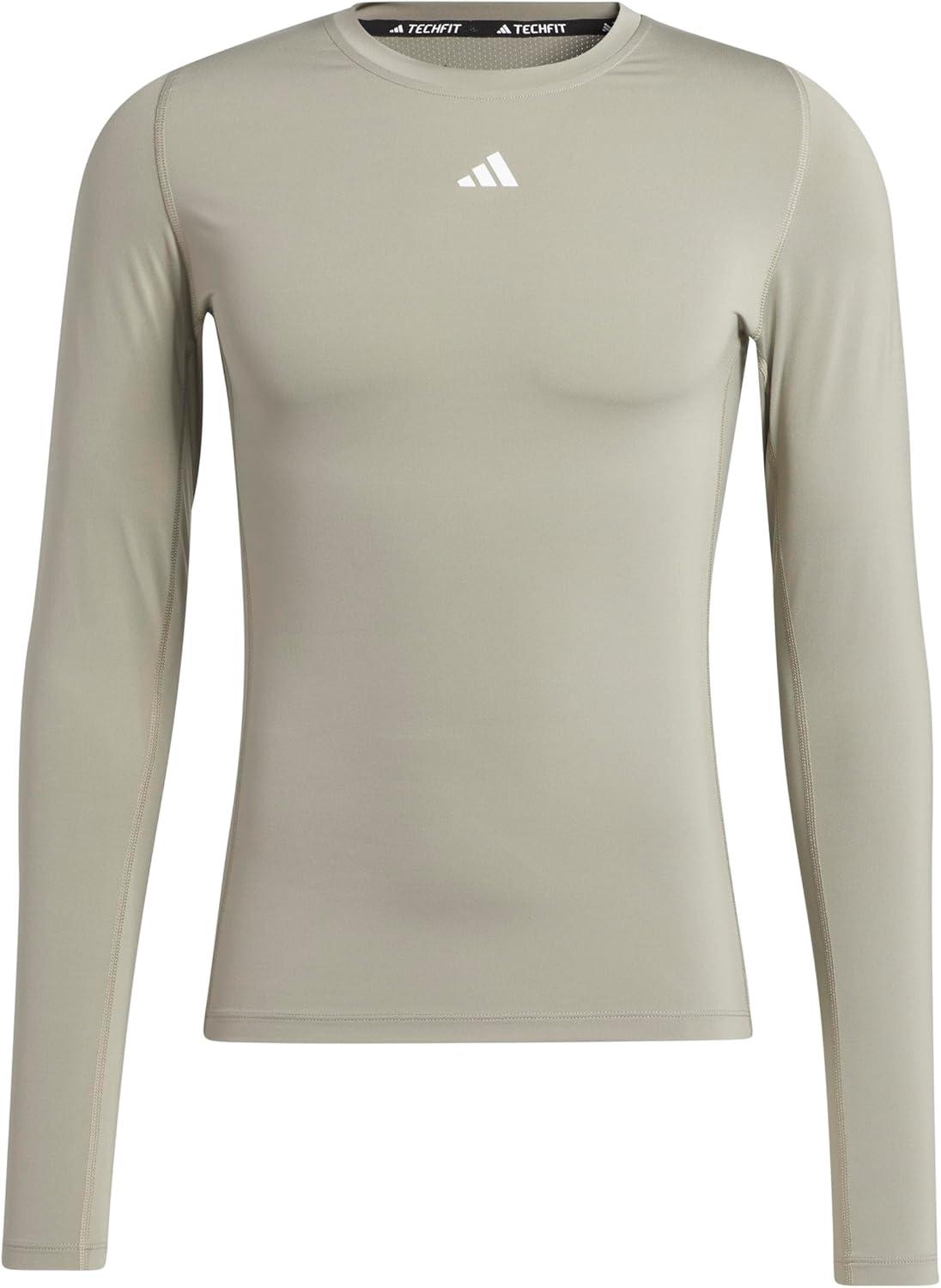 imageadidas Mens Techfit Aeroready Training LongSleeve TShirtSilver Pebble