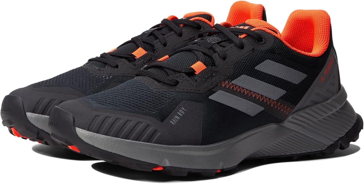 imageadidas Mens Terrex Soulstride RainRDY SneakersBlackGreySolar Red