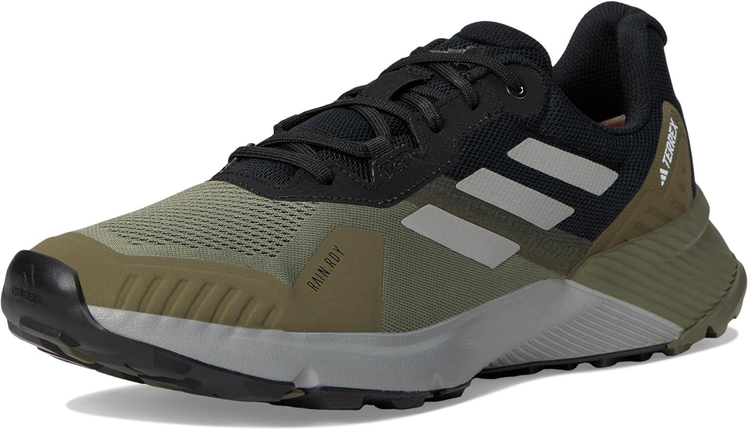 imageadidas Mens Terrex Soulstride RainRDY SneakersOlive StrataSolid GreyBlack