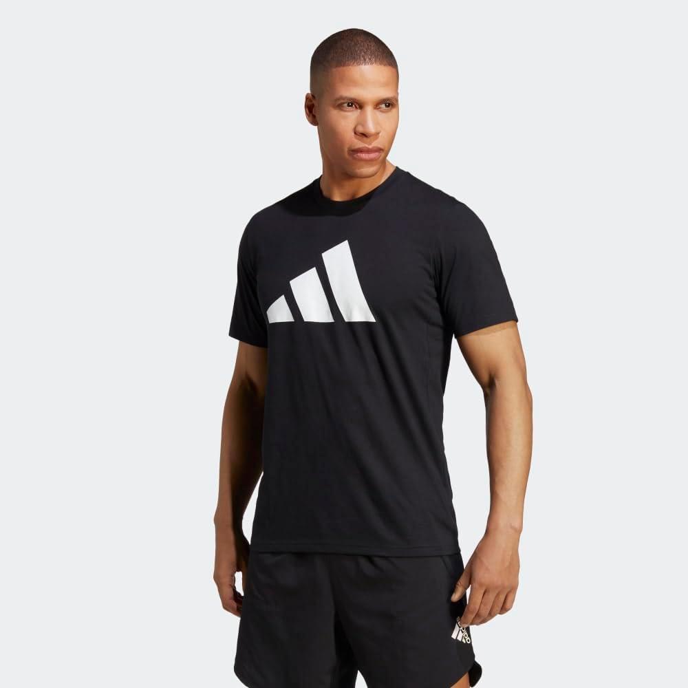 imageadidas Mens Training Essentials Feel Ready Logo TShirtBlackWhite