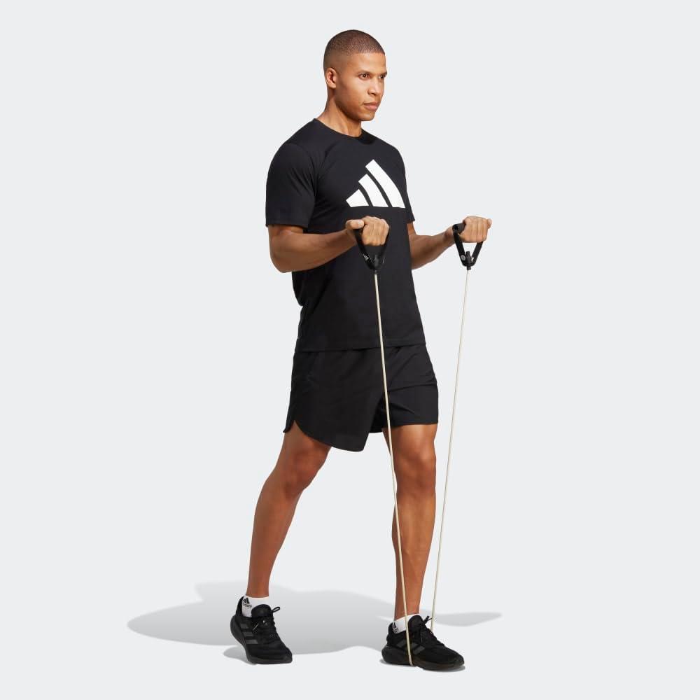 imageadidas Mens Training Essentials Feel Ready Logo TShirtBlackWhite