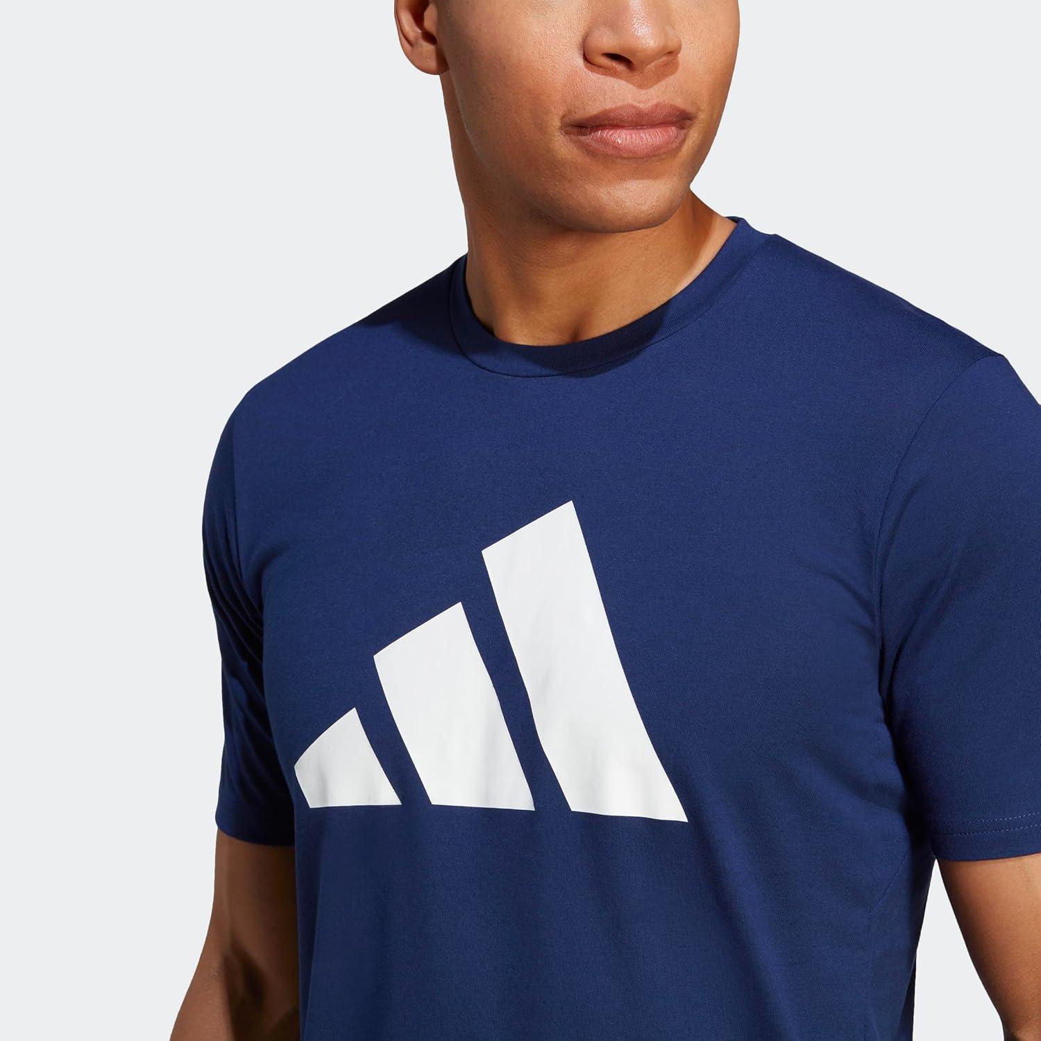imageadidas Mens Training Essentials Feel Ready Logo TShirtDark Blue White