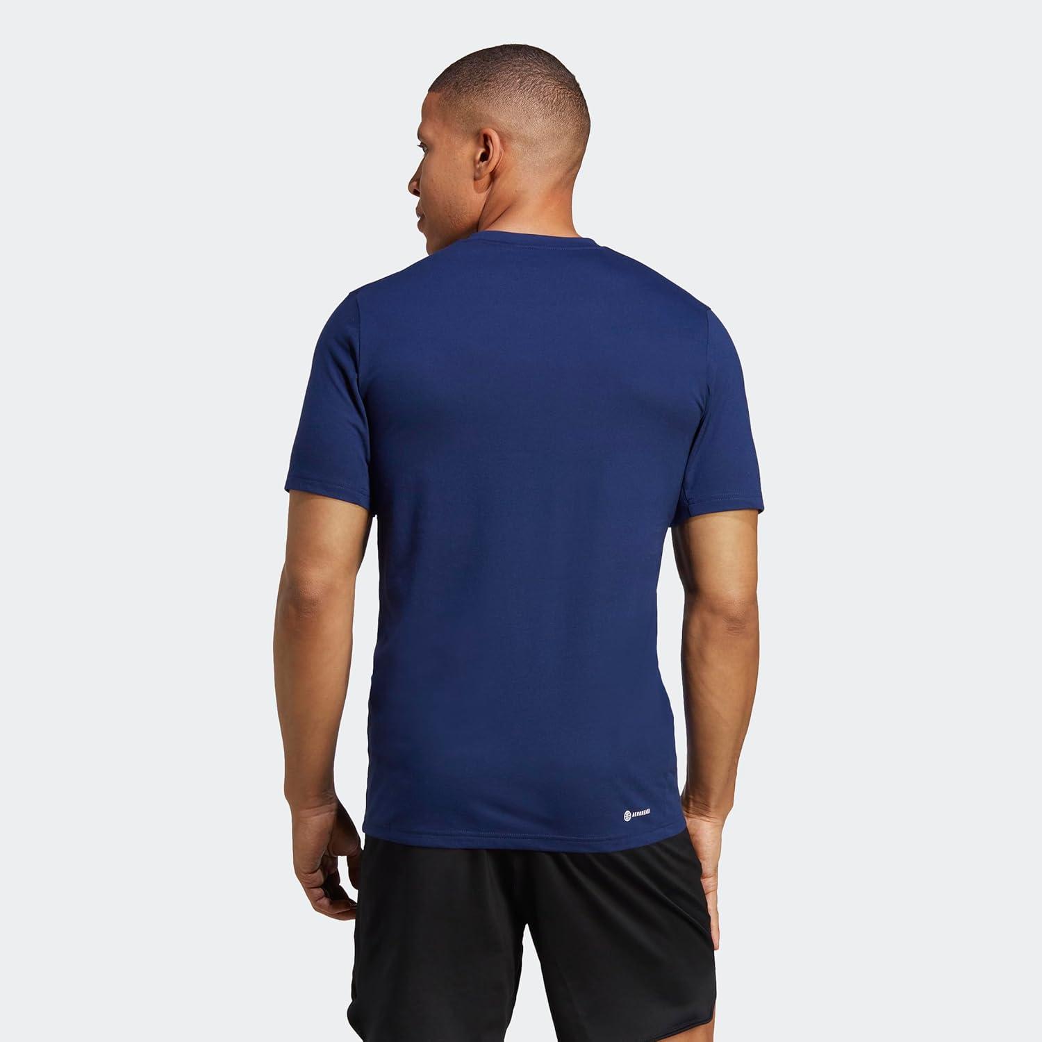 imageadidas Mens Training Essentials Feel Ready Logo TShirtDark Blue White