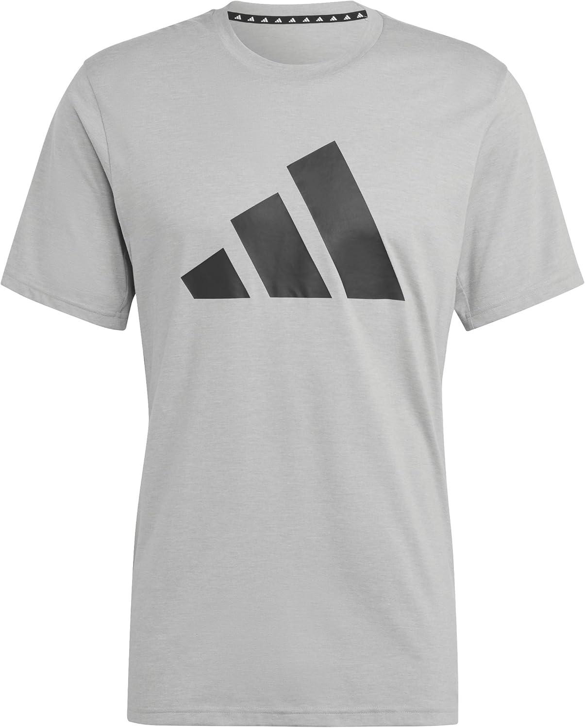 imageadidas Mens Training Essentials Feel Ready Logo TShirtMedium Grey HeatherBlack
