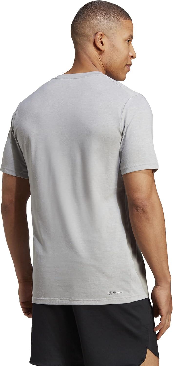 imageadidas Mens Training Essentials Feel Ready Logo TShirtMedium Grey HeatherBlack