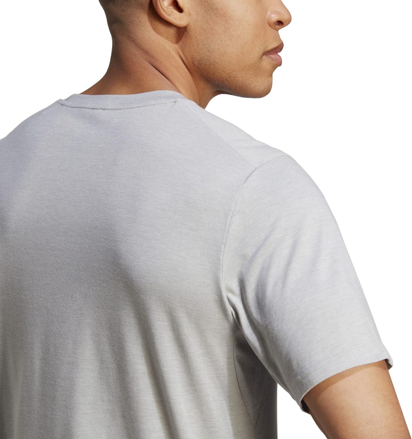 imageadidas Mens Training Essentials Feel Ready Logo TShirtMedium Grey HeatherBlack