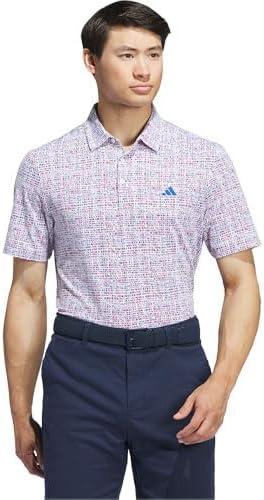 imageadidas Mens Ultimate365 Power Grid Print Polo ShirtWhiteTeam Royal BlueBetter ScarletCollegiate Green