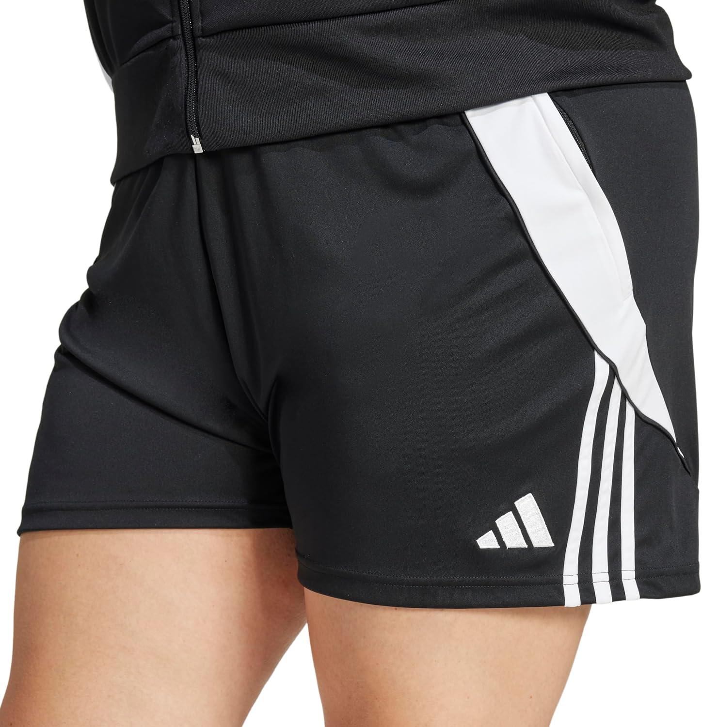 imageadidas Womens Plus Size Tiro 24 Training ShortsBlackWhite
