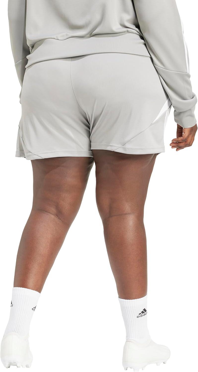 imageadidas Womens Plus Size Tiro 24 Training ShortsTeam Mid GreyWhite