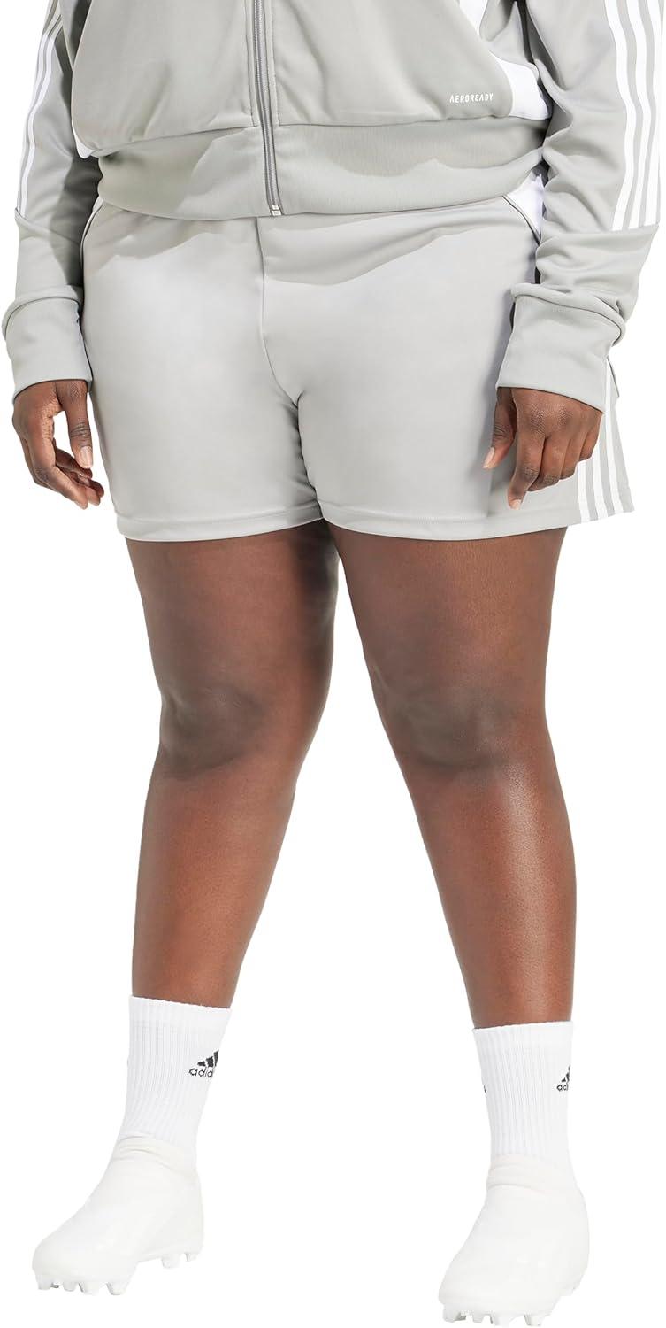 imageadidas Womens Plus Size Tiro 24 Training ShortsTeam Mid GreyWhite