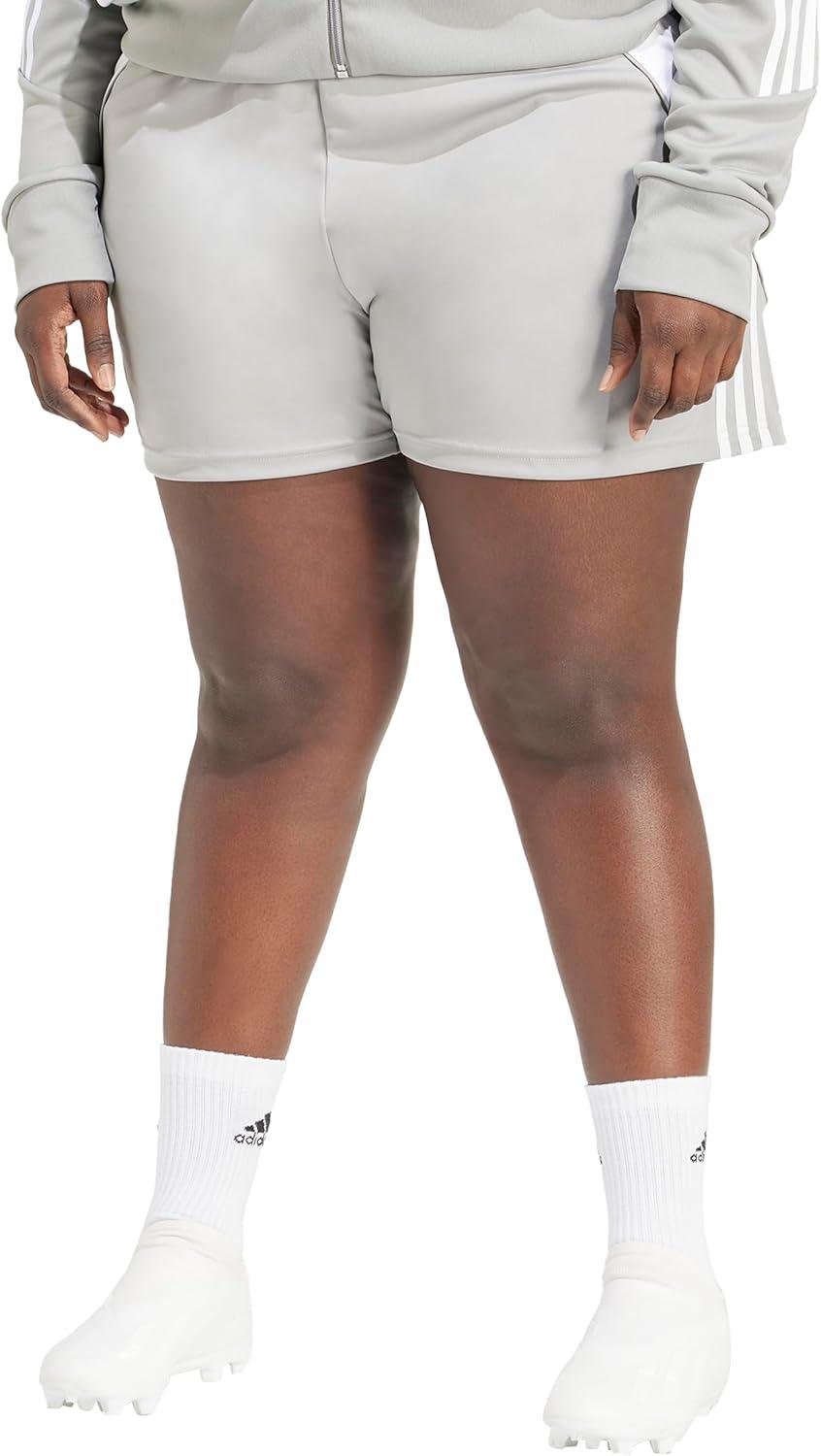 imageadidas Womens Plus Size Tiro 24 Training ShortsTeam Mid GreyWhite