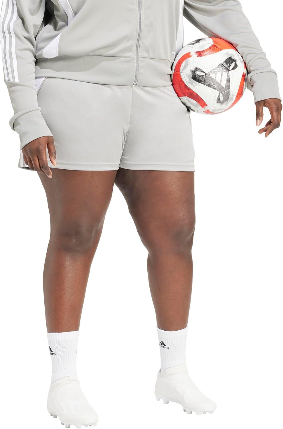 imageadidas Womens Plus Size Tiro 24 Training ShortsTeam Mid GreyWhite