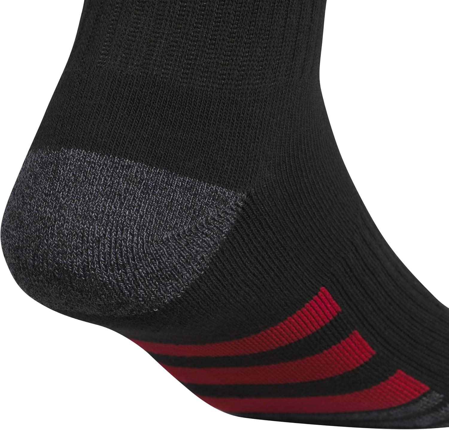 imageadidas mens Cushioned Quarter Ankle Socks 3pair PackBlackGrey SixWhite