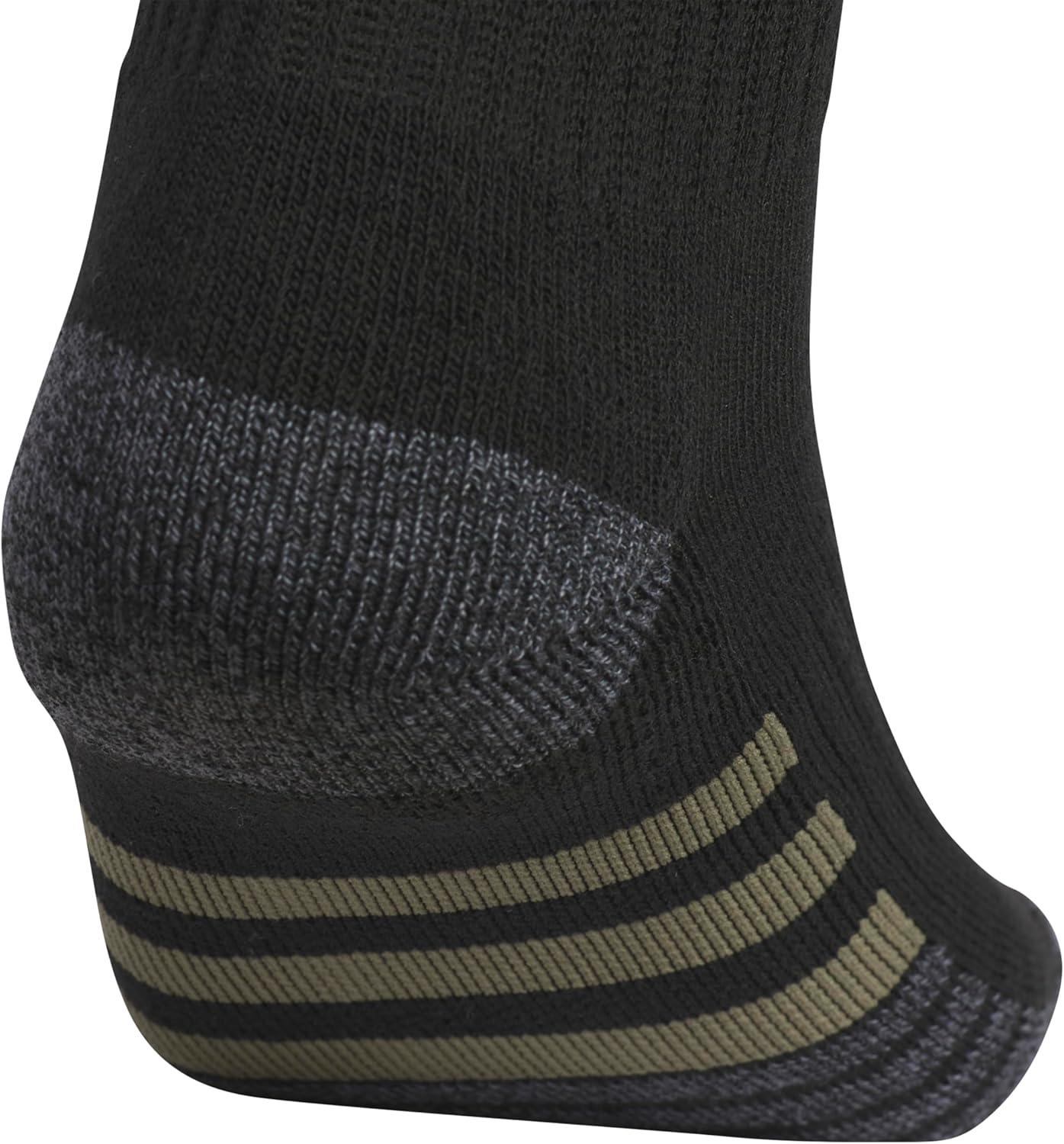 imageadidas mens Cushioned Quarter Ankle Socks 3pair PackBlackOlive Strata GreenWonder Alumina Grey
