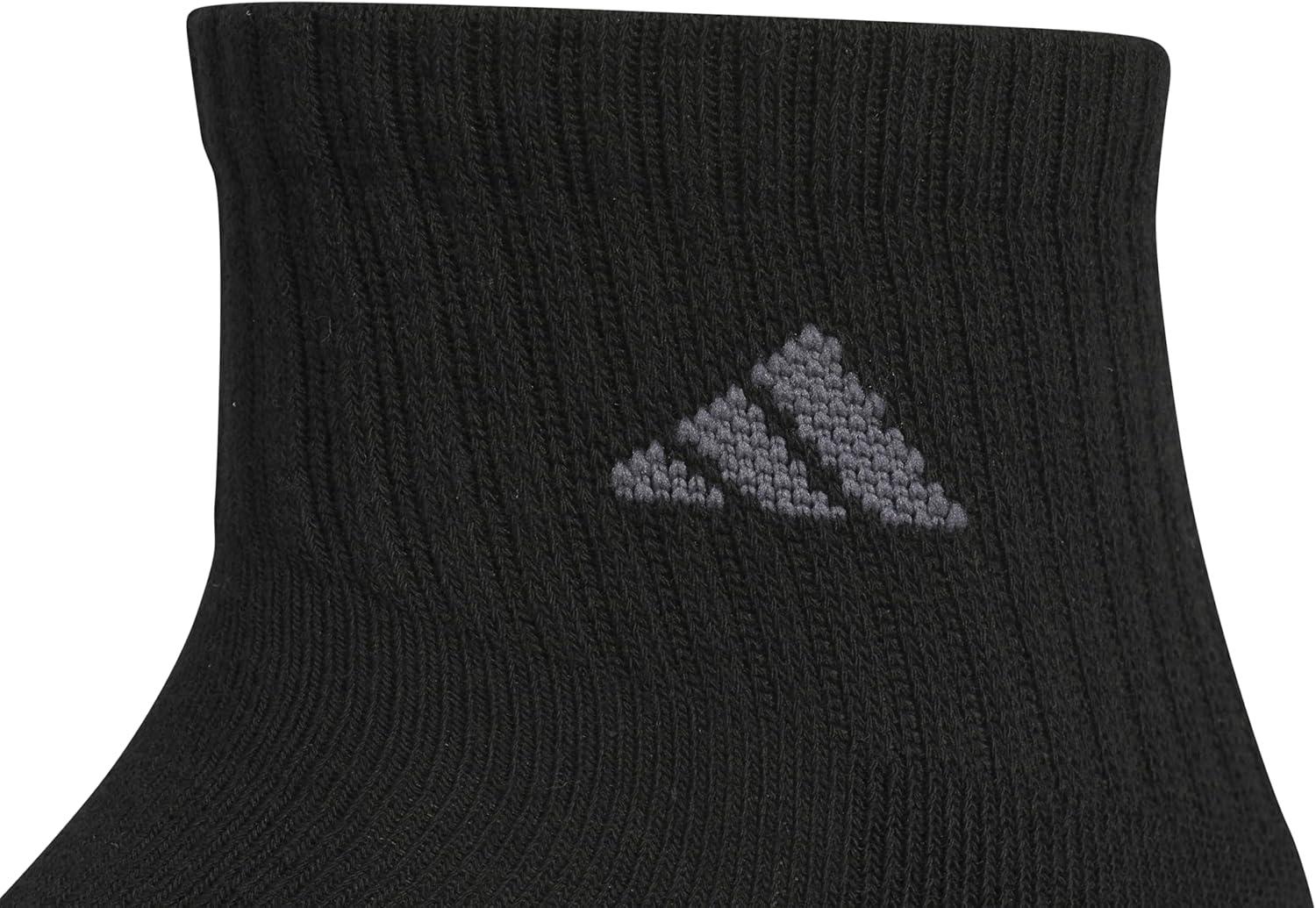 imageadidas mens Cushioned Quarter Ankle Socks 3pair PackBlackOlive Strata GreenWonder Alumina Grey