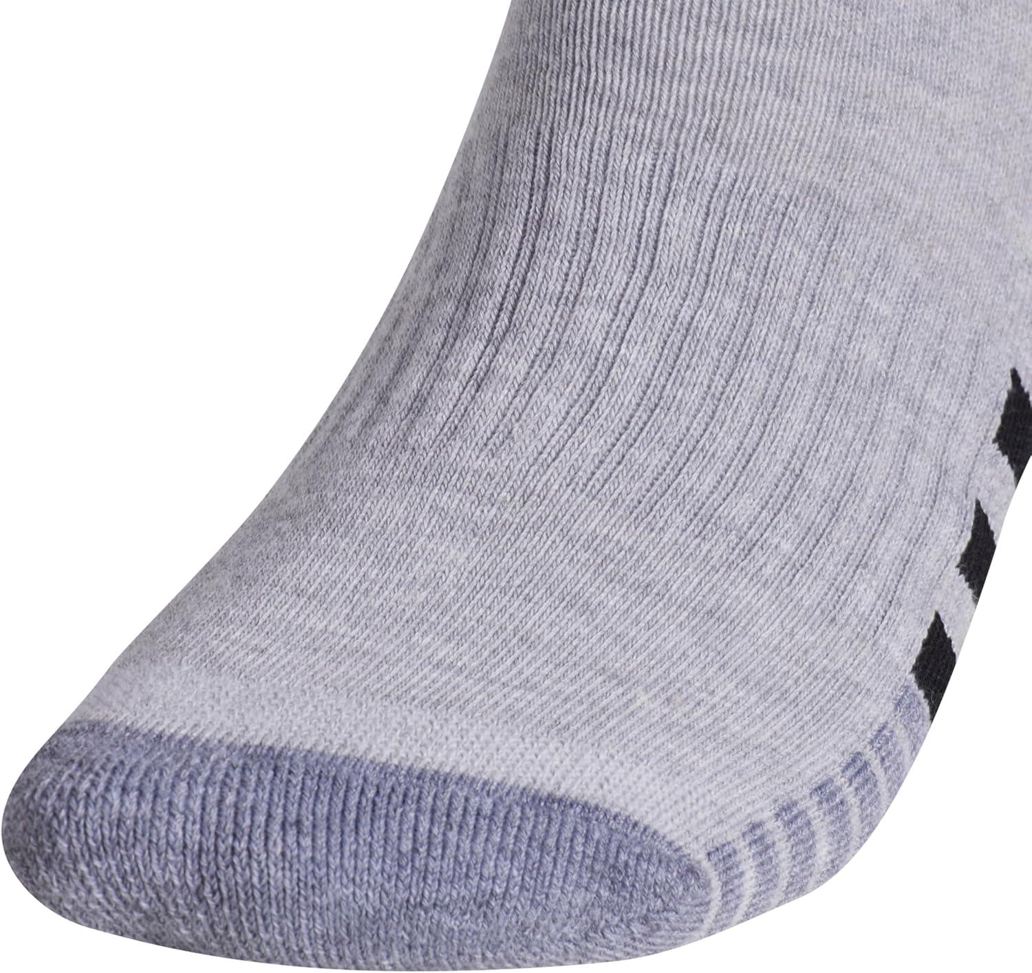 imageadidas mens Cushioned Quarter Ankle Socks 3pair PackCool Light HeatherGreyBlack