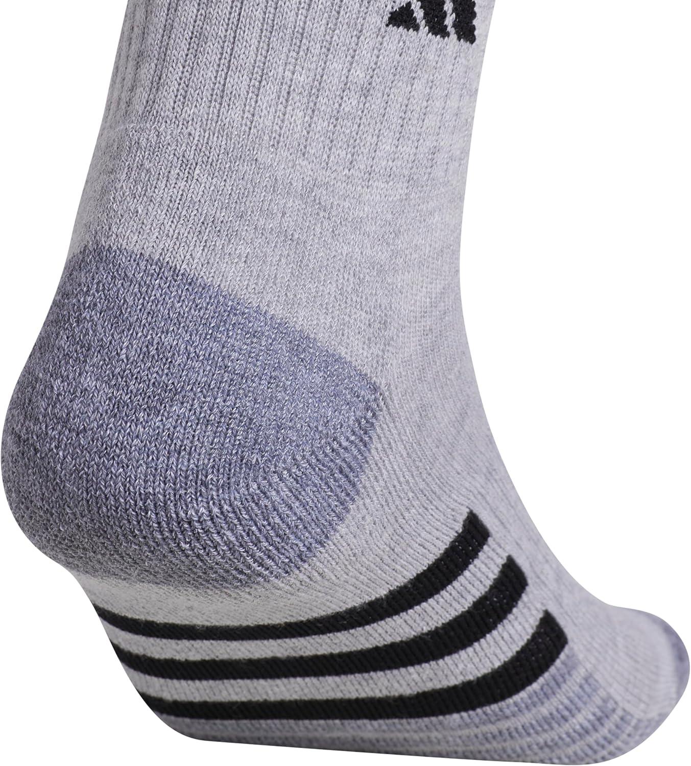 imageadidas mens Cushioned Quarter Ankle Socks 3pair PackCool Light HeatherGreyBlack