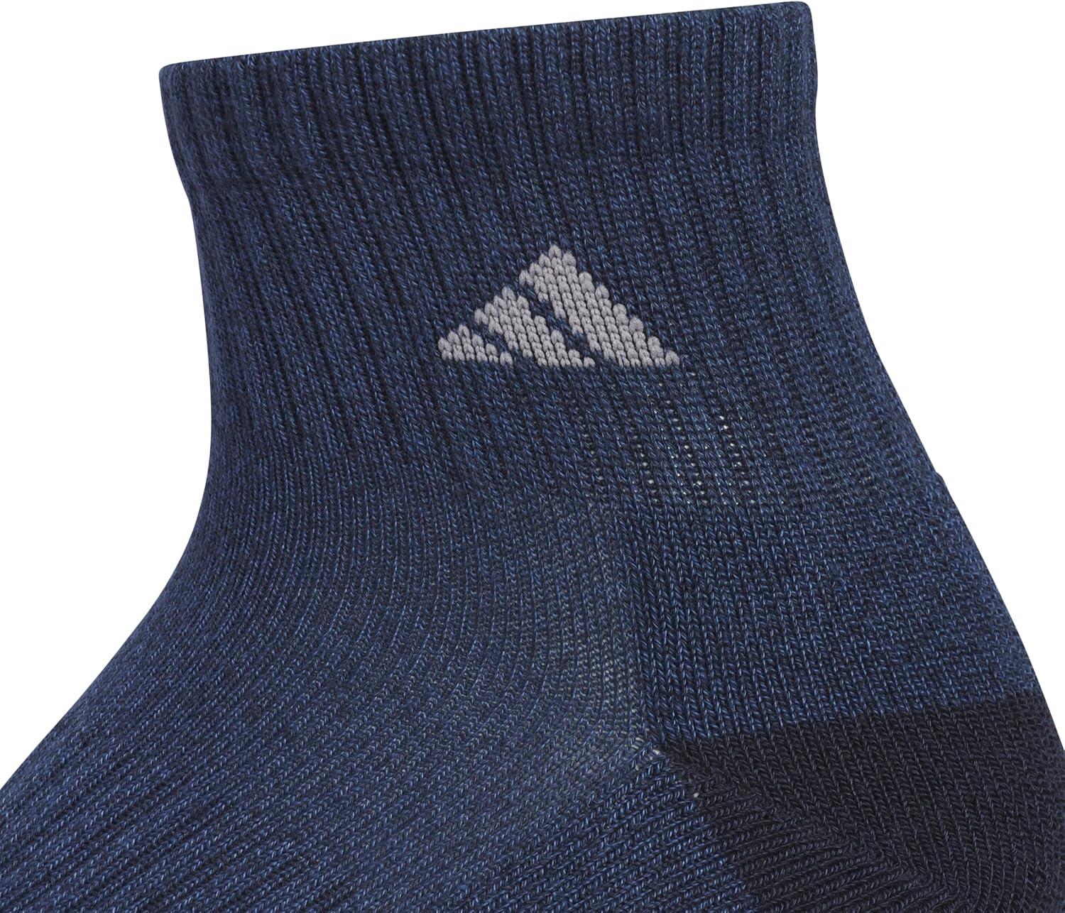 imageadidas mens Cushioned Quarter Ankle Socks 3pair PackLegend Ink BlueGreyWhite