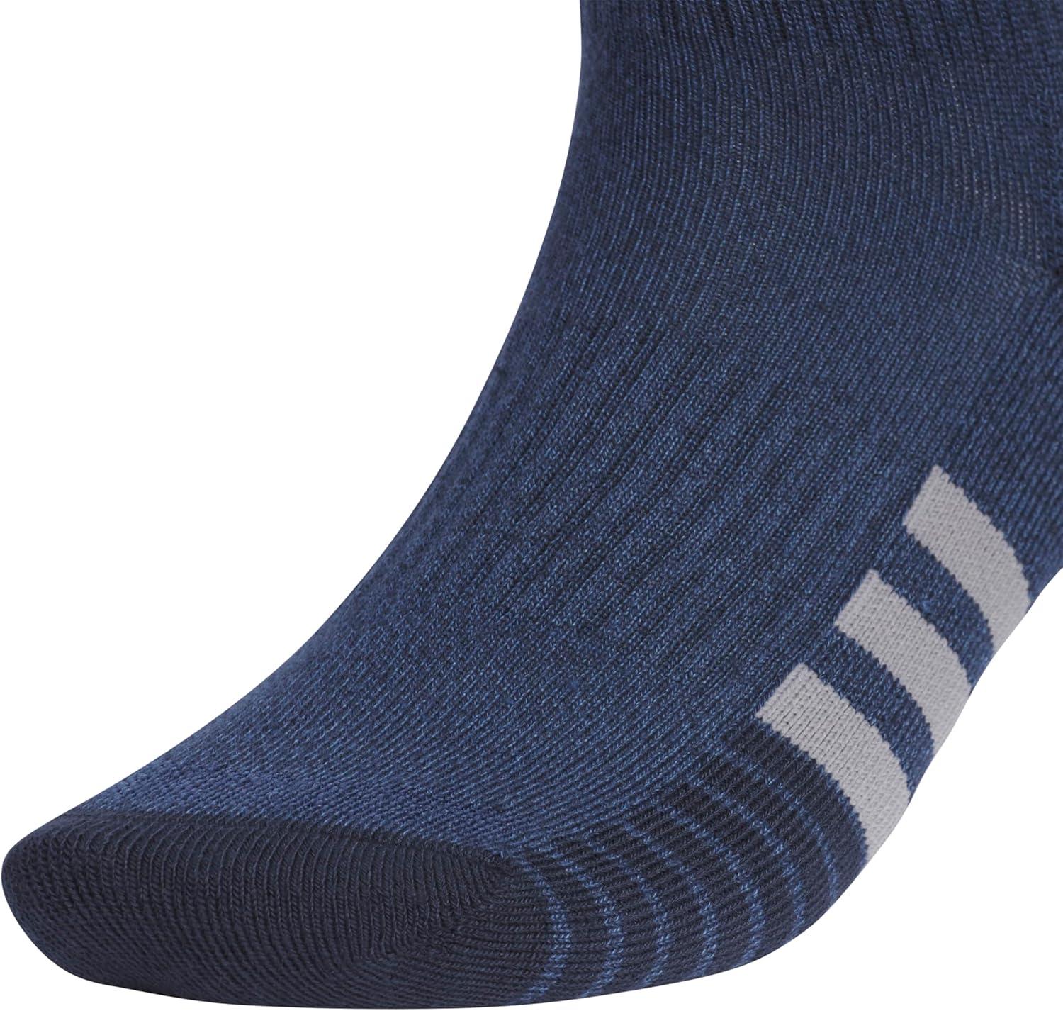 imageadidas mens Cushioned Quarter Ankle Socks 3pair PackLegend Ink BlueGreyWhite