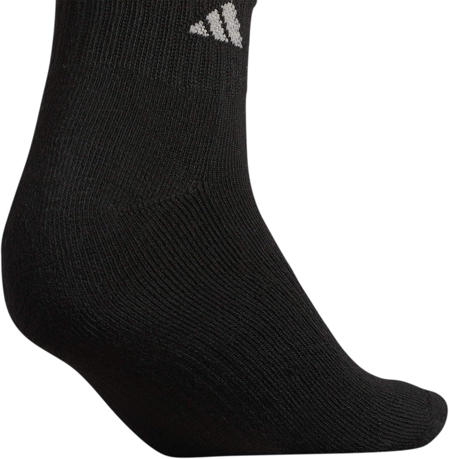 imageadidas womens Athletic Cushioned Quarter Socks With Arch Compression 6pairBlackAluminum 2