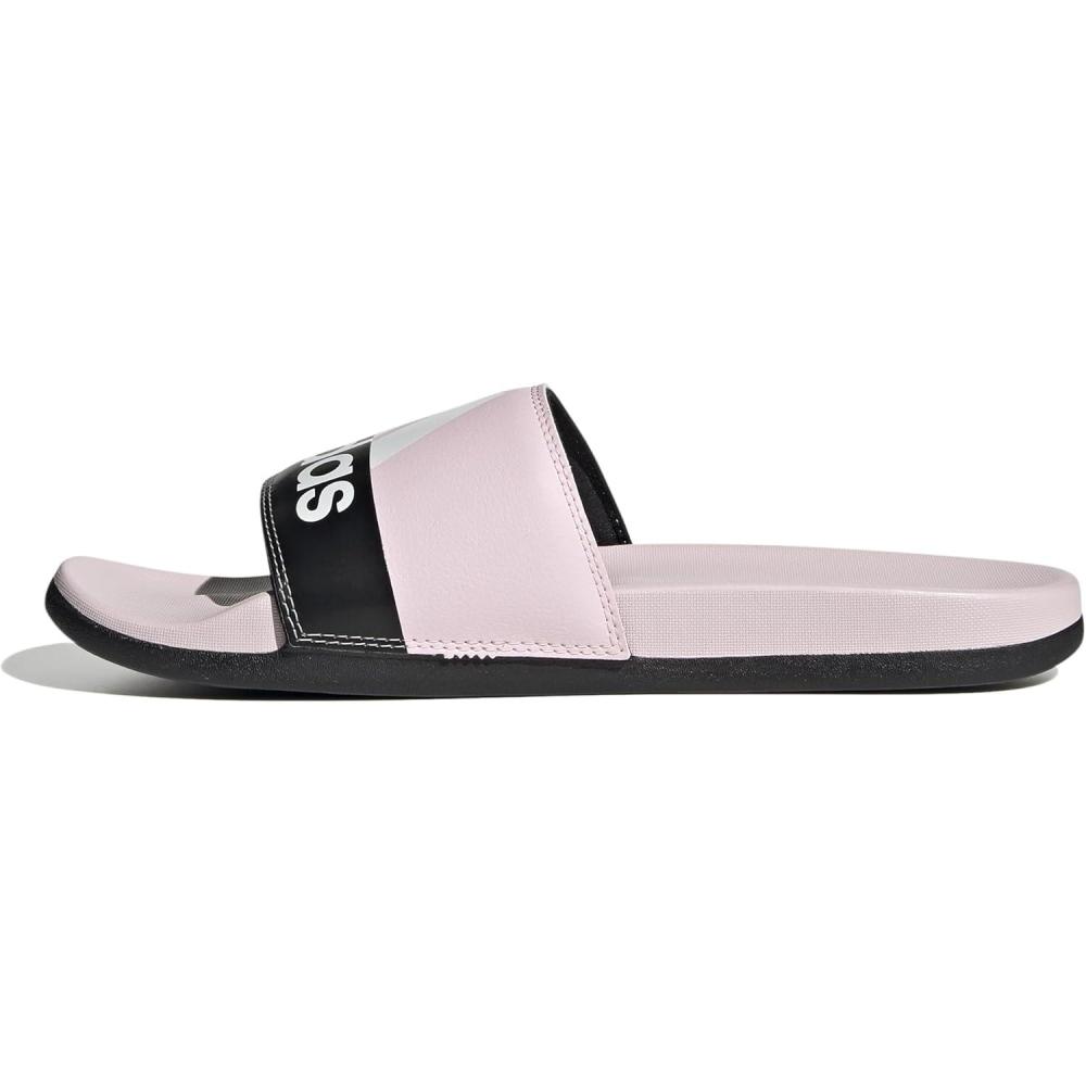 imageadidas Mens Adilette Comfort Slide Casual Sandals Casual  WhiteClear PinkWhiteCore Black