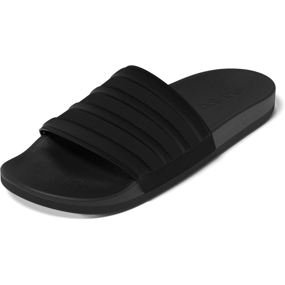 imageadidas Mens Adilette Comfort Slide Casual Sandals Casual  WhiteCore BlackCore BlackBlack