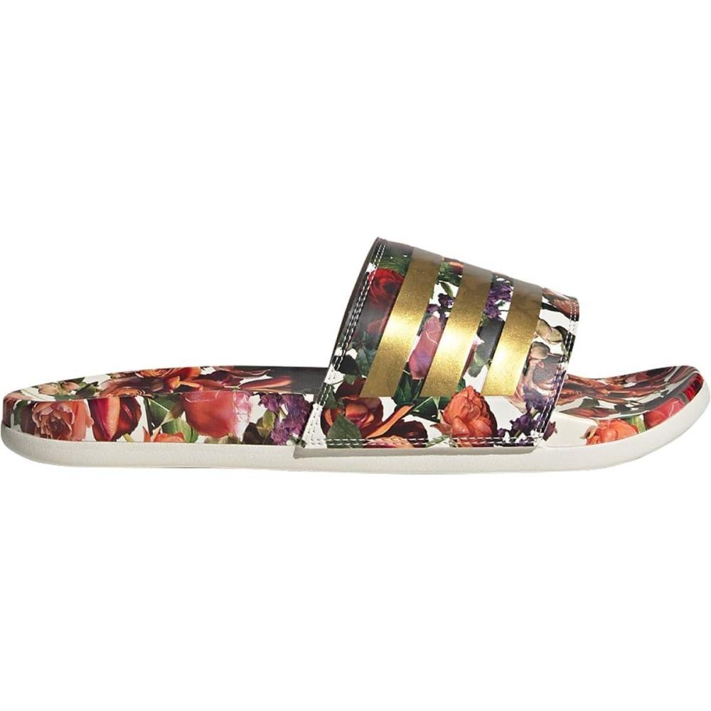 imageadidas Mens Adilette Comfort Slide Casual Sandals Casual  WhiteOff WhiteGold MetallicOff White