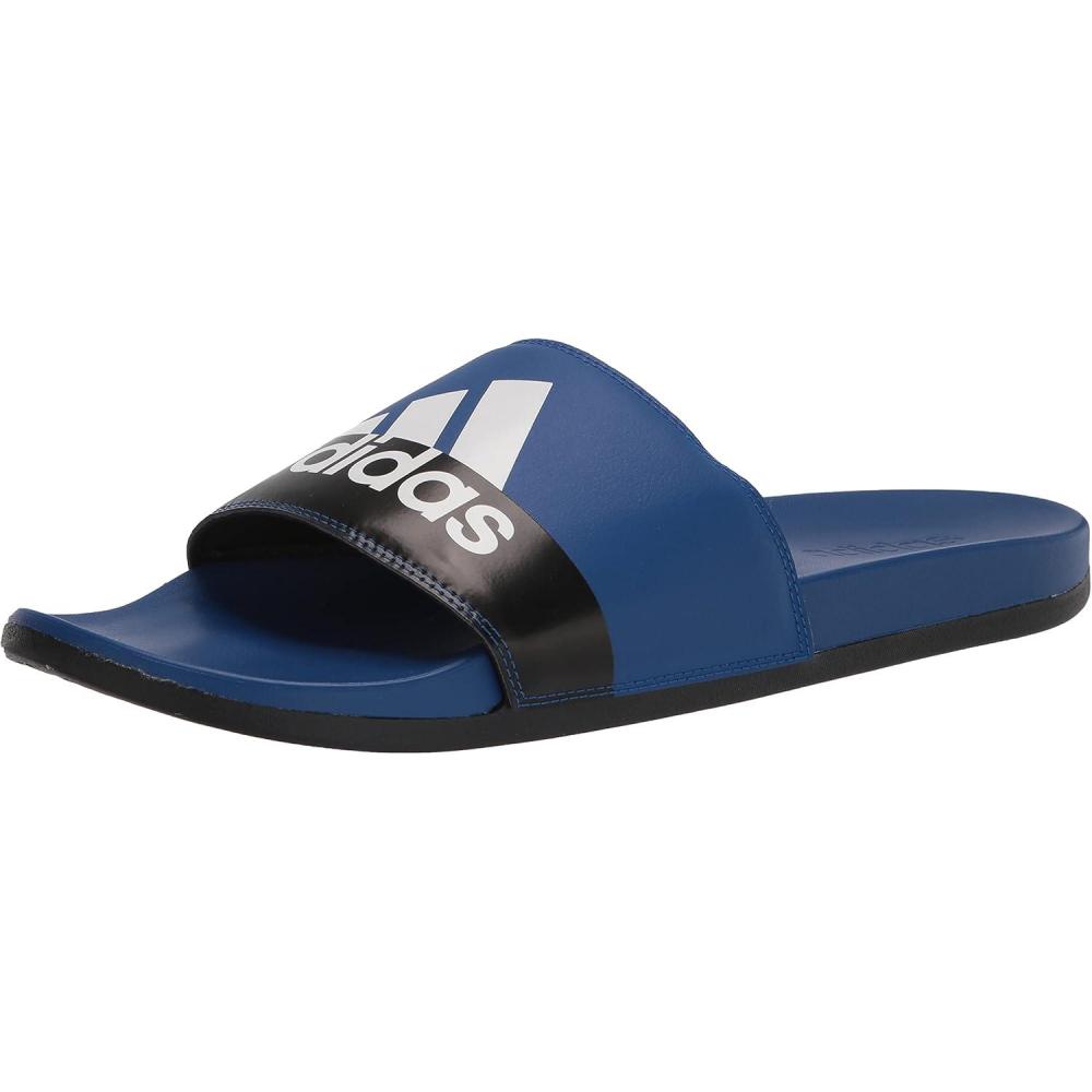 imageadidas Mens Adilette Comfort Slide Casual Sandals Casual  WhiteTeam Royal BlueWhiteCore Black