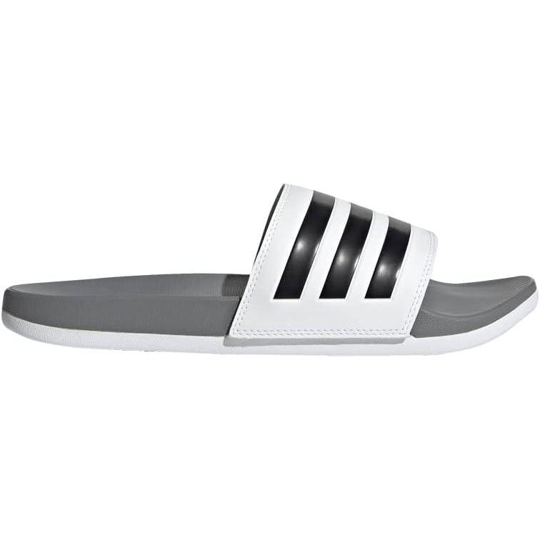 imageadidas Mens Adilette Comfort Slide Casual Sandals Casual WhiteWhiteCore BlackGrey Three