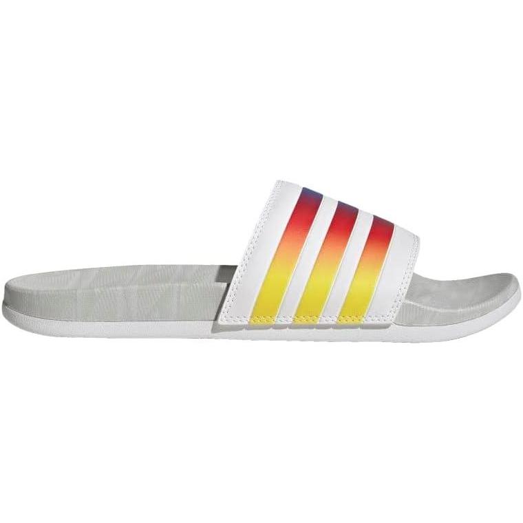 imageadidas Mens Adilette Comfort Slide Casual Sandals Casual WhiteWhiteGlory BlueWhite