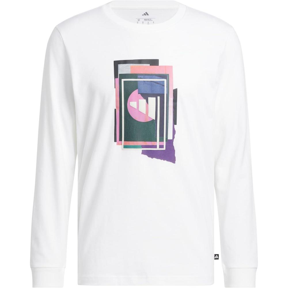 imageadidas Mens Beyond Graphic Long Sleeve TShirtWhite