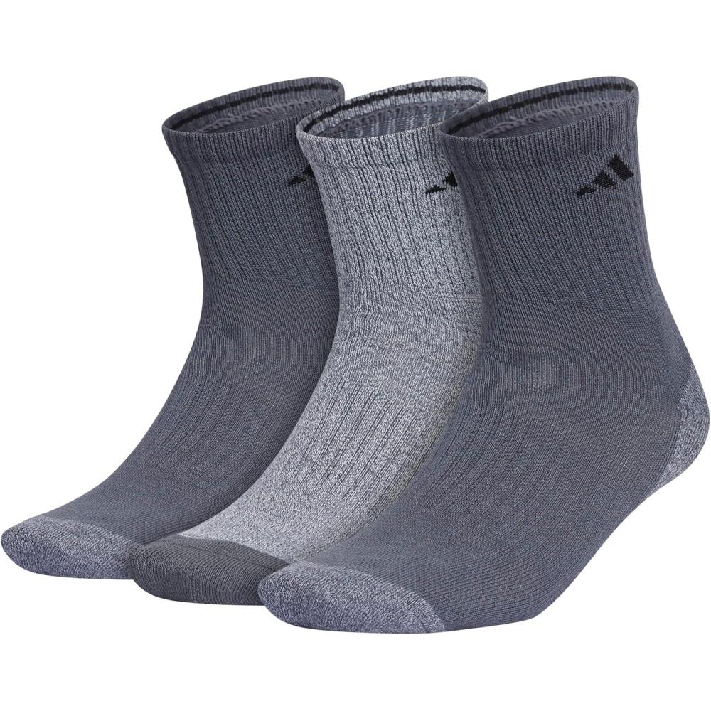 imageadidas Mens Cushioned X 3 MidCrew Socks 3PairOnix GreyClear Onix GreyAcid Orange