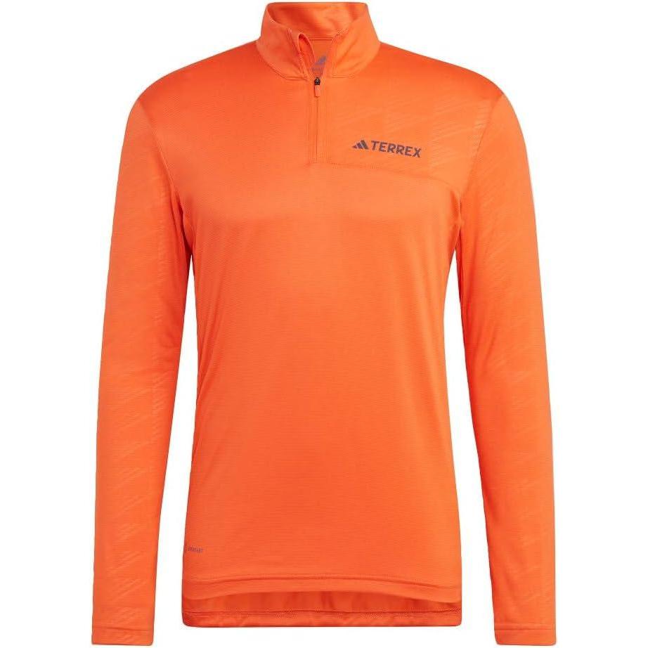 imageadidas Mens Terrex Multi HalfZip Long Sleeve TShirtSemi Impact Orange