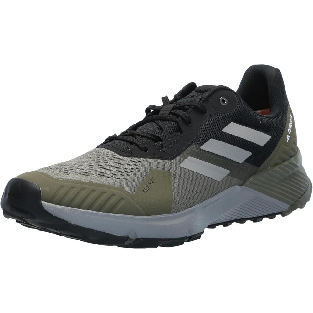 imageadidas Mens Terrex Soulstride RainRDY SneakersOlive StrataSolid GreyBlack