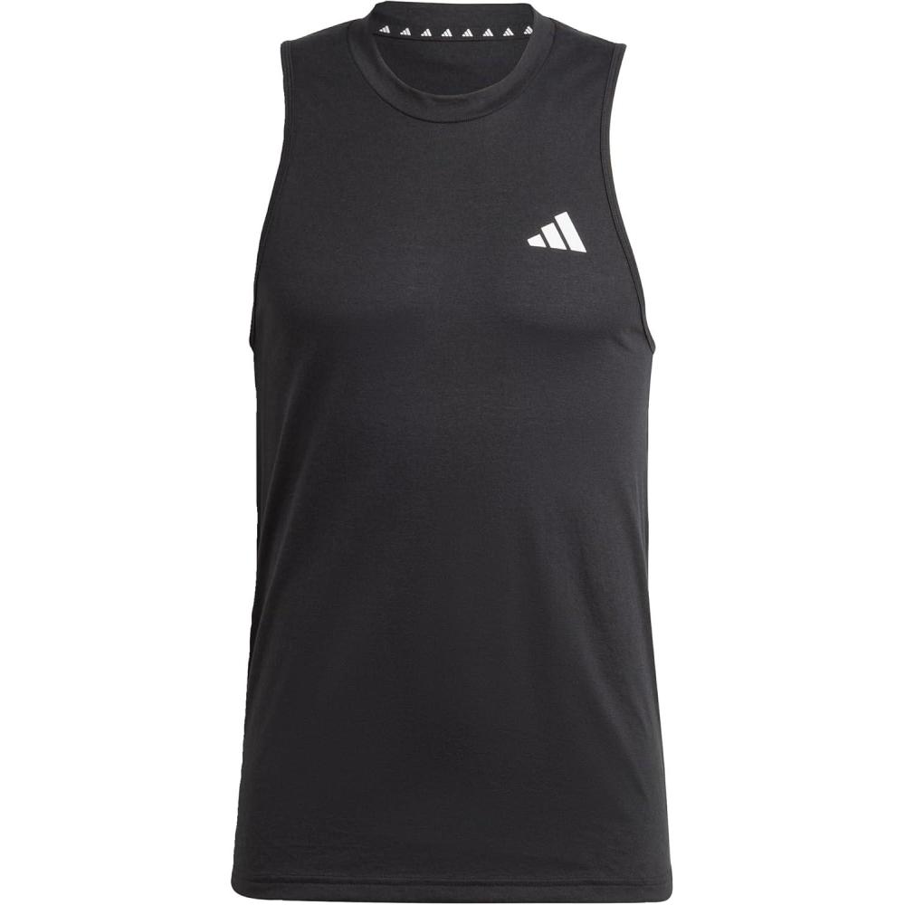 imageadidas Mens Training Essentials Feel Ready Logo Sleeveless TShirtBlackWhite